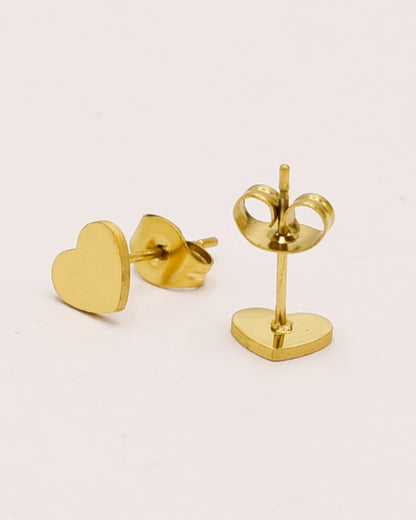18k Gold plated heart stud earrings