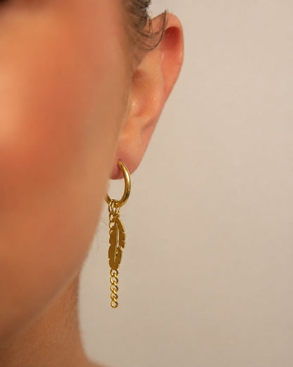 18k Gold plated feather earrings