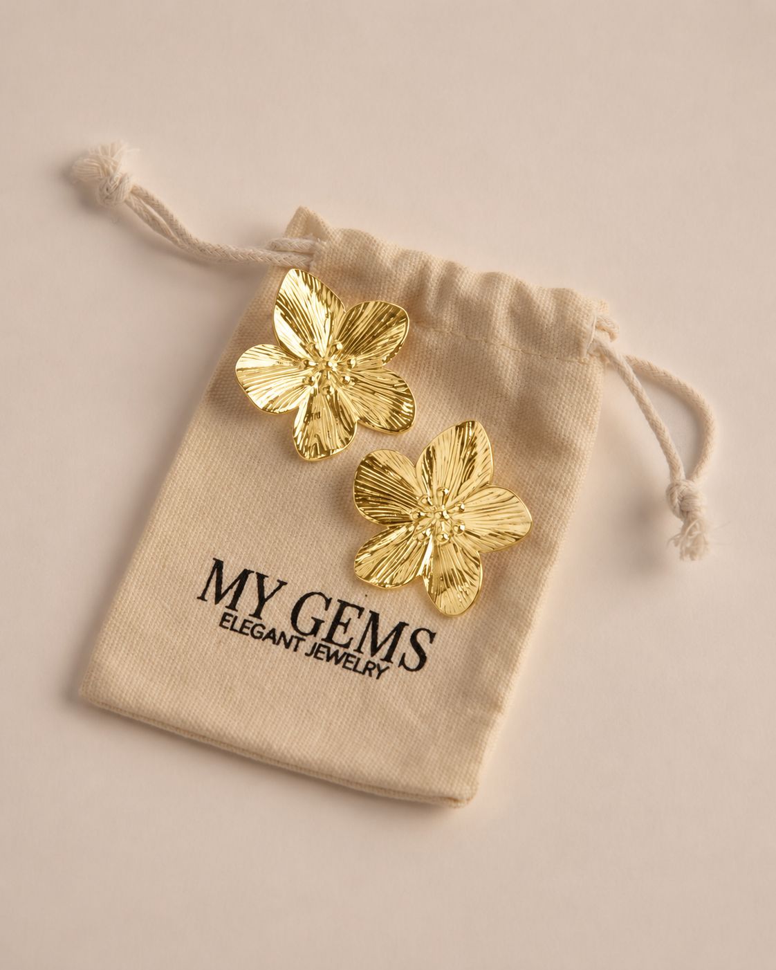 18k gold plated flower earrings