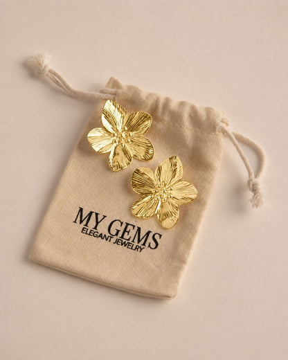18k gold plated flower earrings