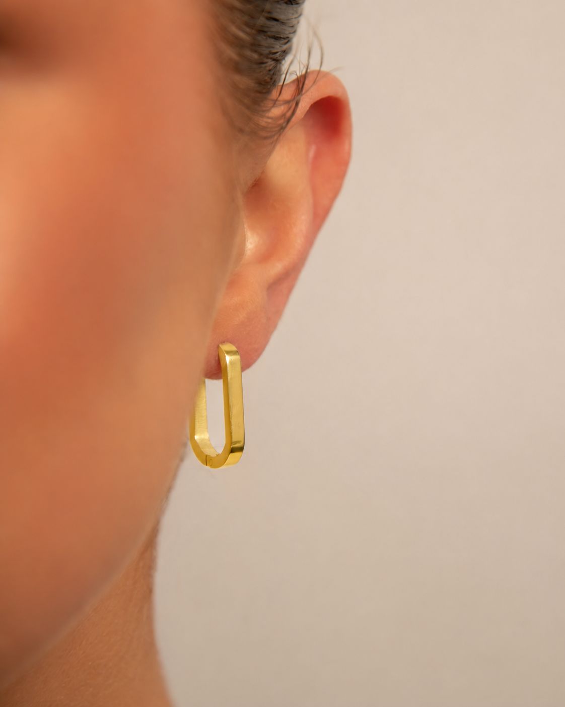 18k Gold plated oval earrings