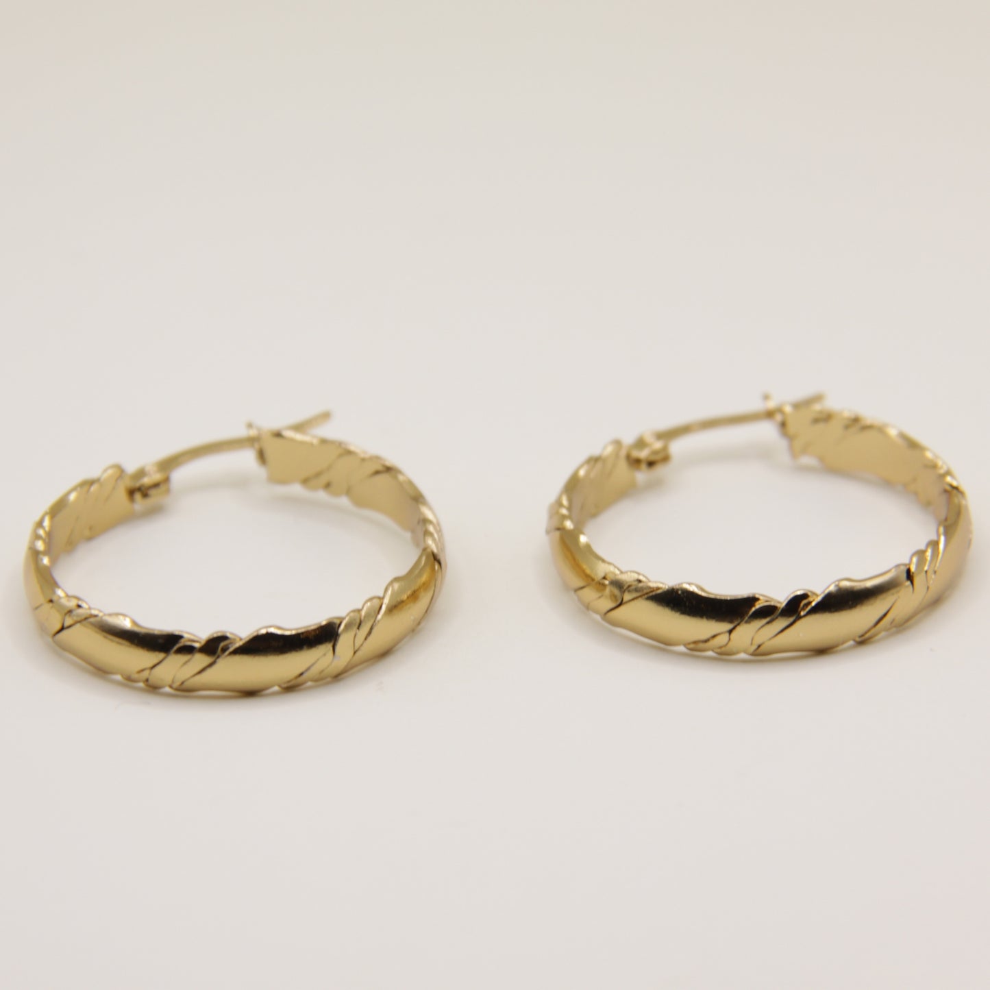 18k Gold plated slim flat hoops