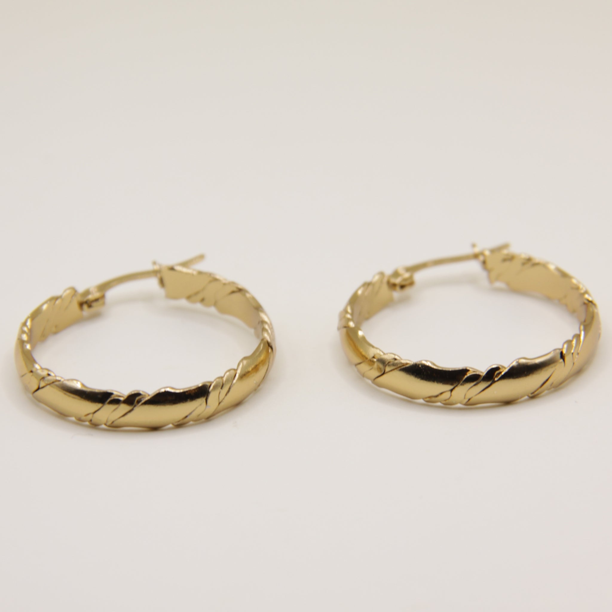 18k Gold plated slim flat hoops