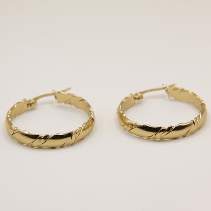 18k Gold plated slim flat hoops