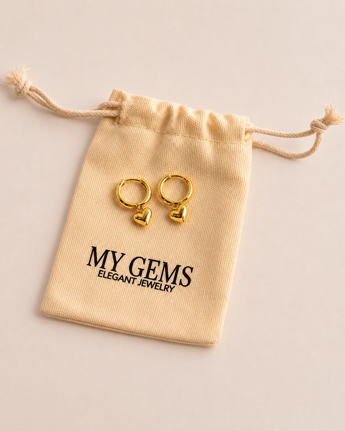 18k Gold plated heart earrings