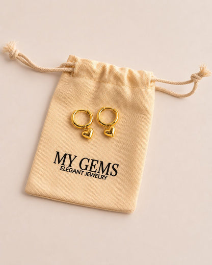 18k Gold plated heart earrings
