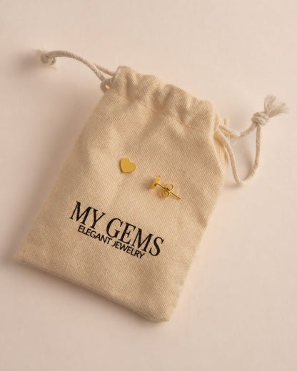 18k Gold plated heart stud earrings