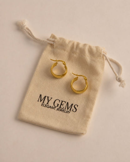 18k Gold plated small chunky earrings