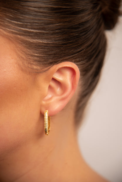 18k Gold plated zirkonia oval earrings