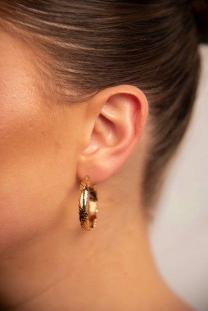 18k Gold plated slim flat hoops