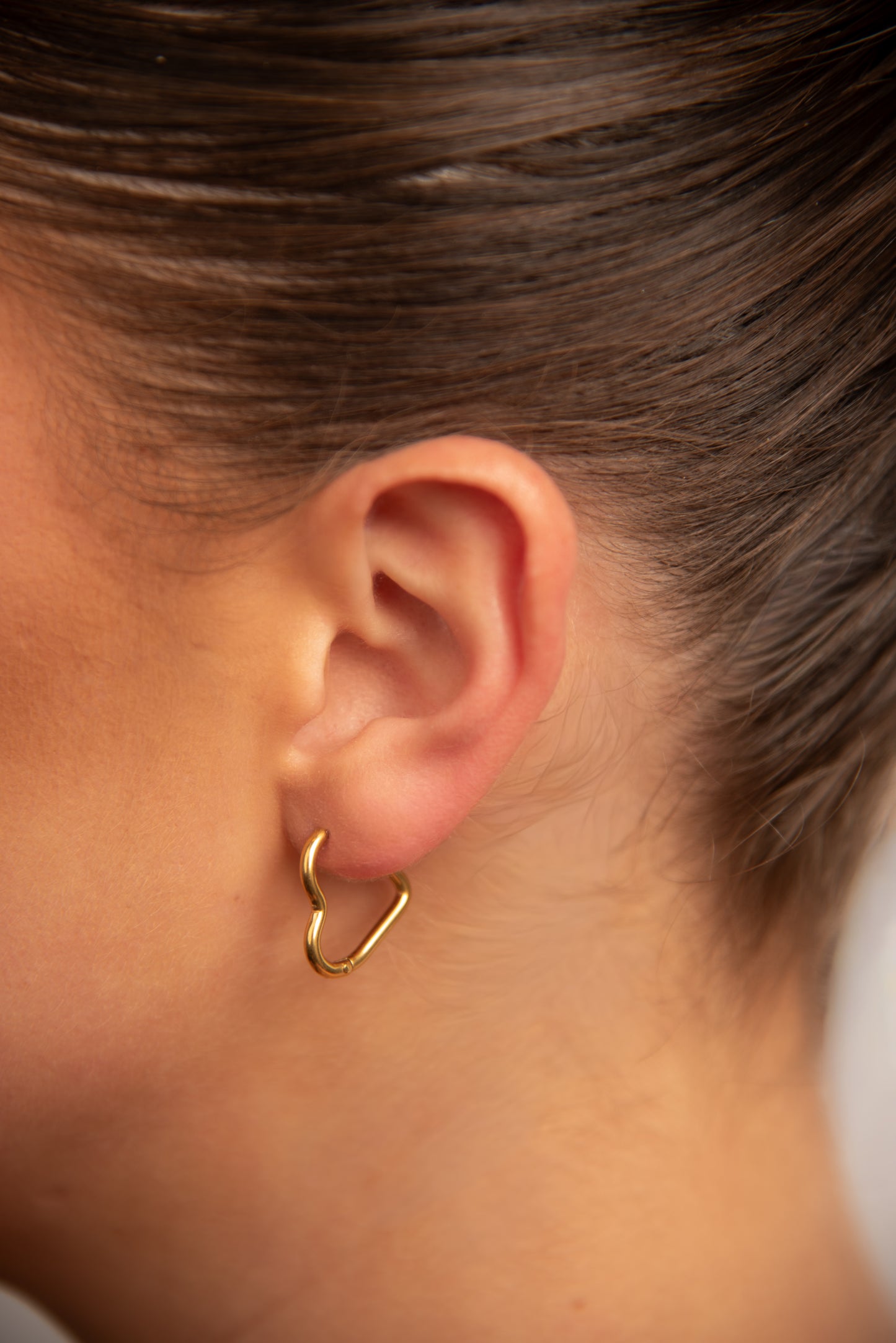 18k Gold plated full heart earrings