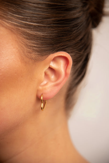 18k Gold plated full heart earrings