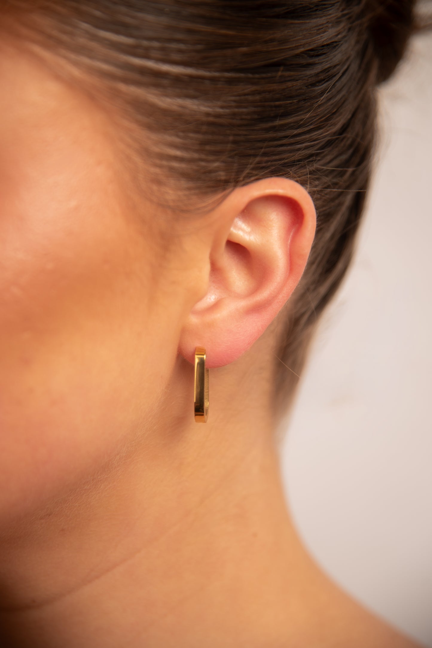 18k Gold plated oval earrings