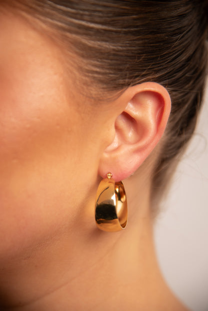 18k Gold plated chunky oval hoops