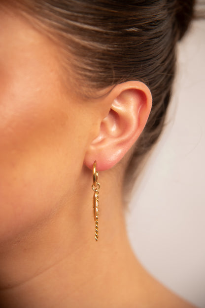 18k Gold plated feather earrings