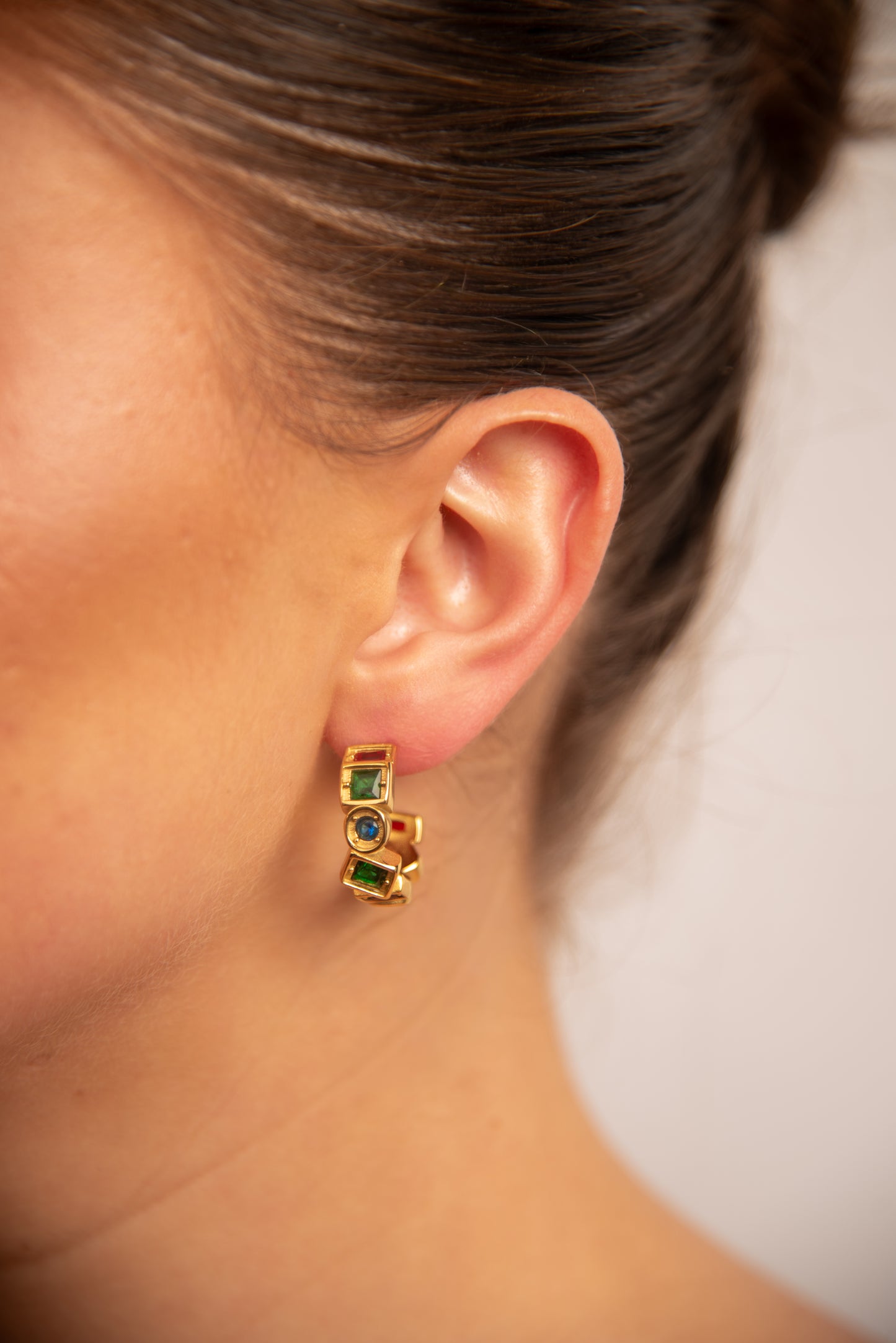 18k Gold plated aurora hoops