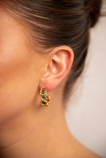 18k Gold plated aurora hoops