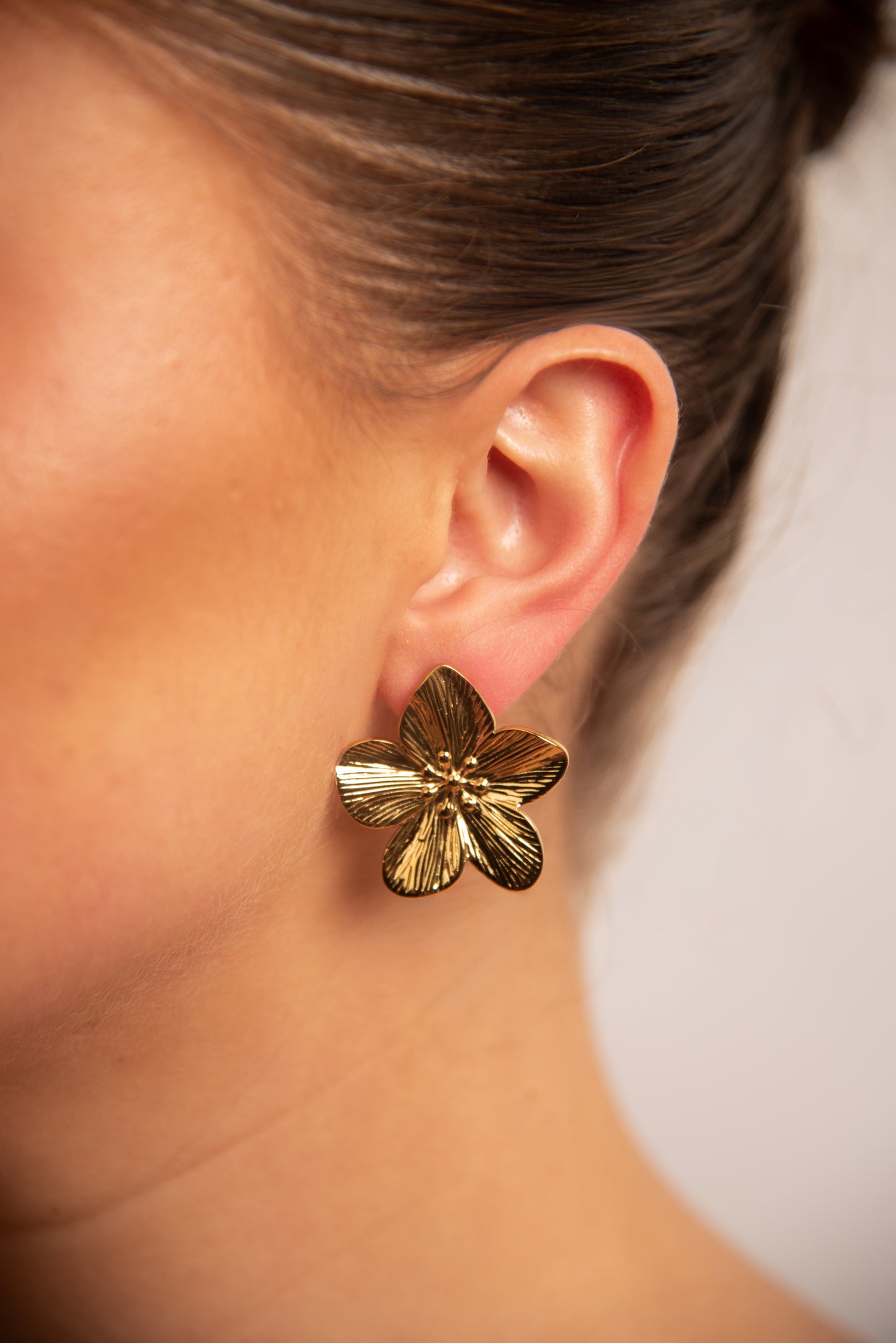 18k gold plated flower earrings