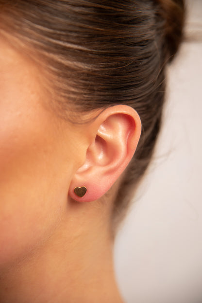 18k Gold plated heart stud earrings