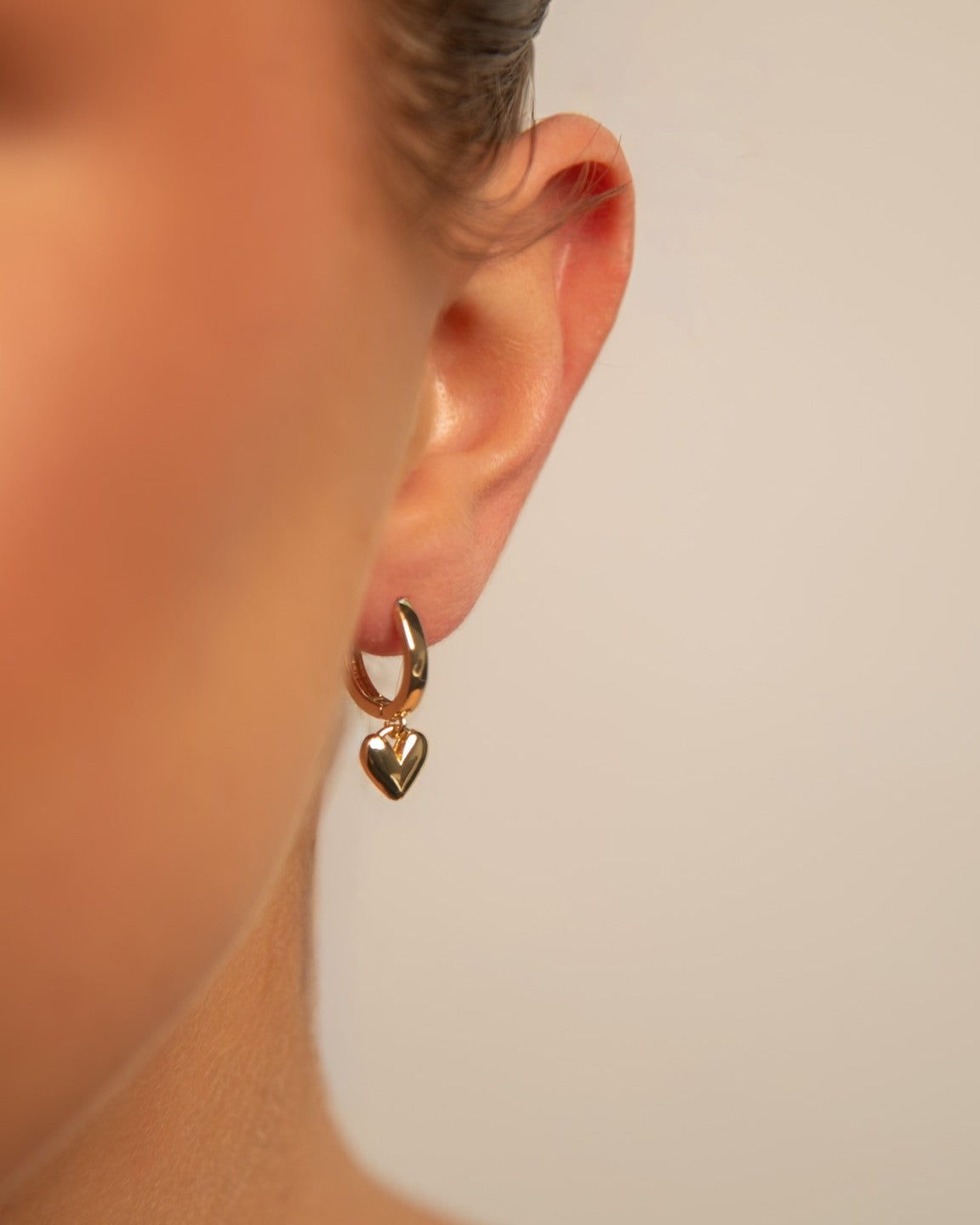 18k Gold plated heart earrings