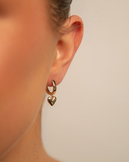 18k Gold plated heart earrings