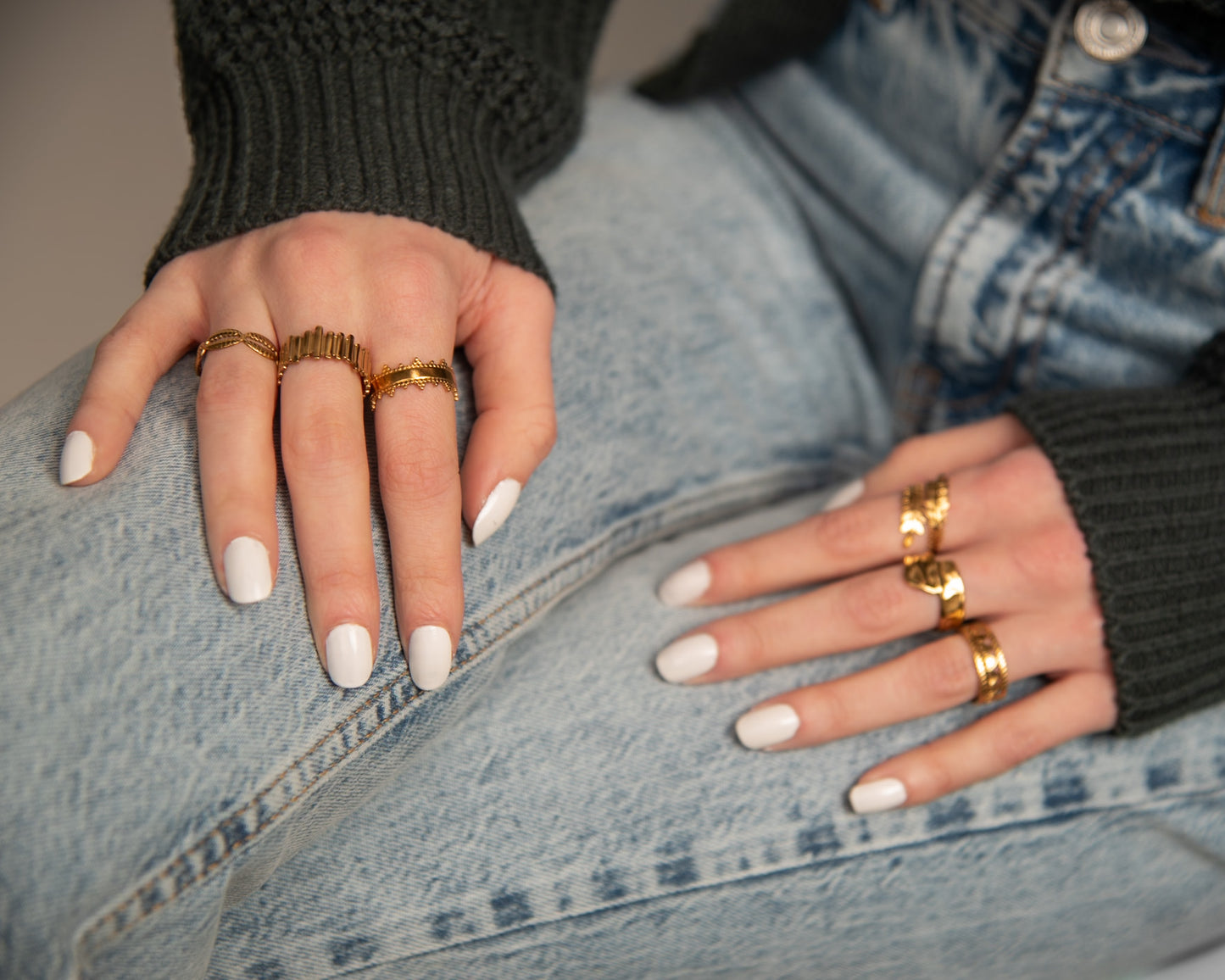 18k Gold plated city ring