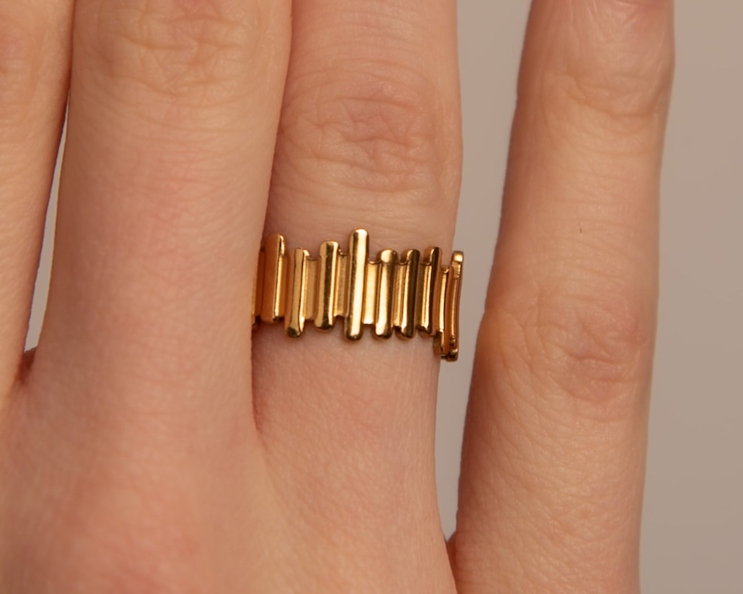 18k Gold plated city ring