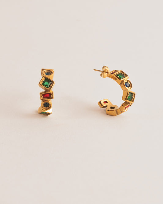 18k Gold plated aurora hoops