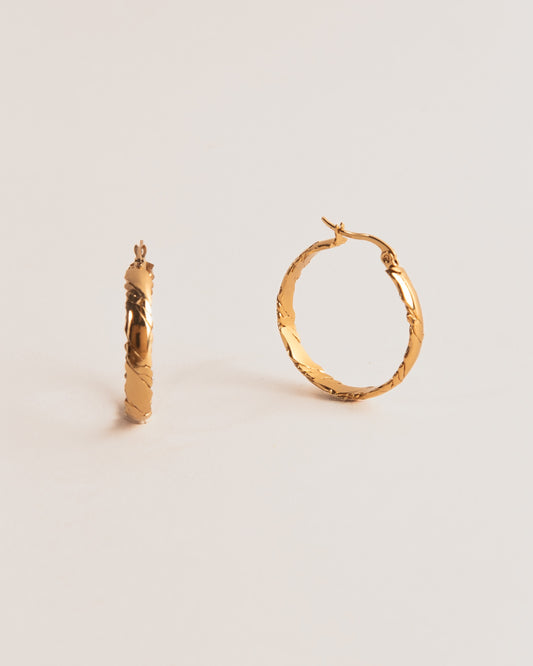 18k Gold plated slim flat hoops