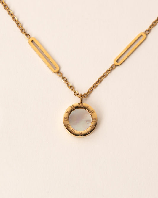 18k Gold plated black and white chain