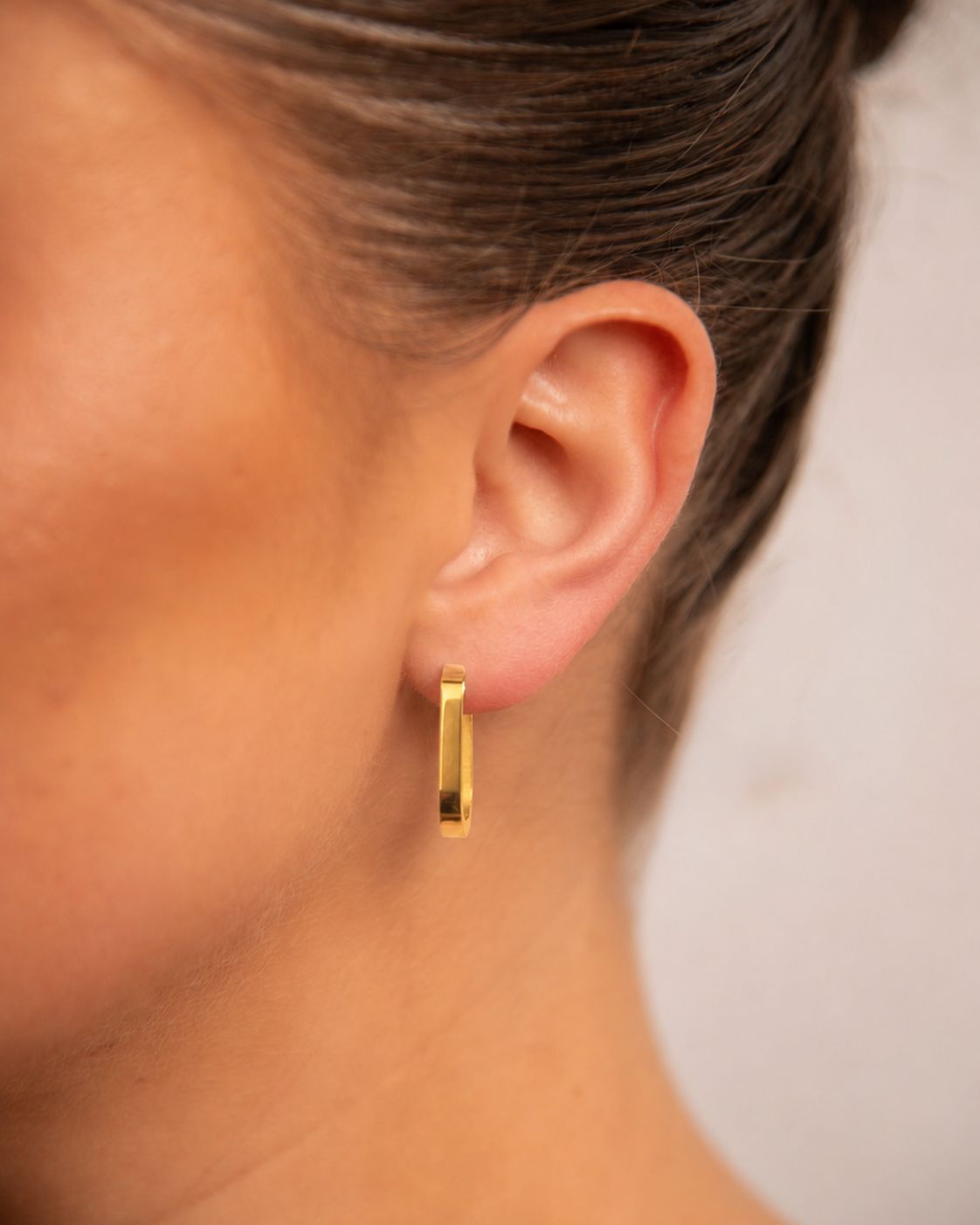 18k Gold plated oval earrings