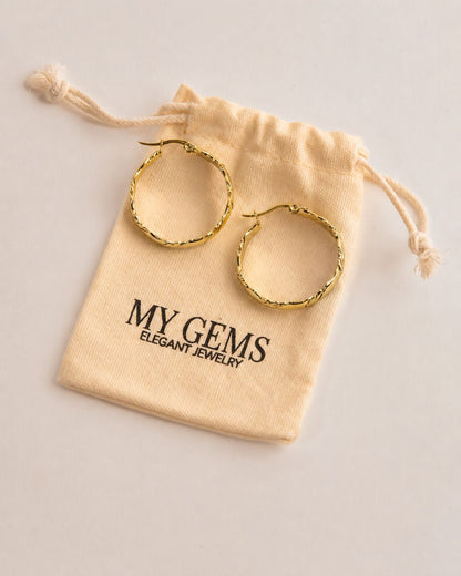 18k Gold plated slim flat hoops
