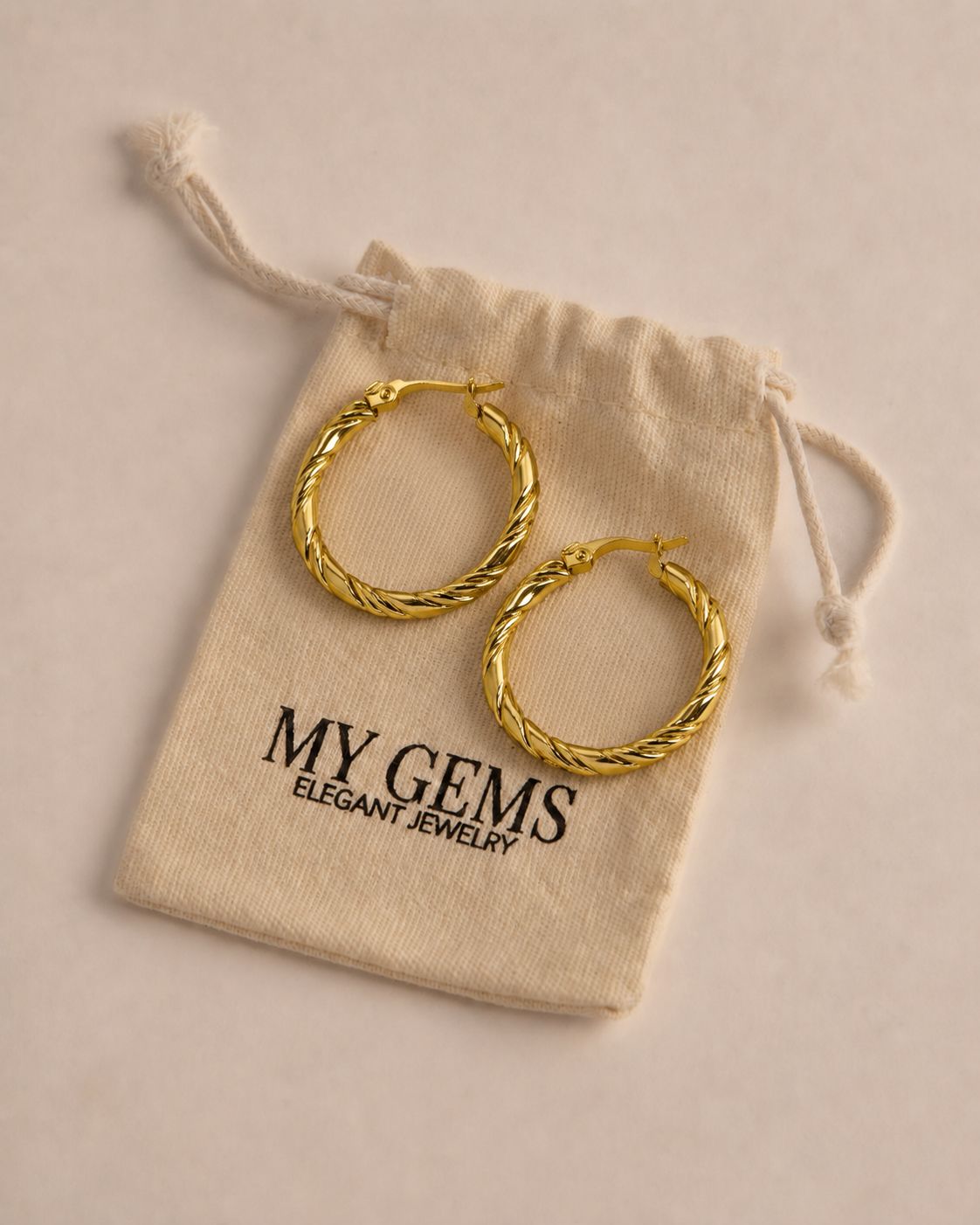 18k Gold plated Twist 'n Fold Hoops