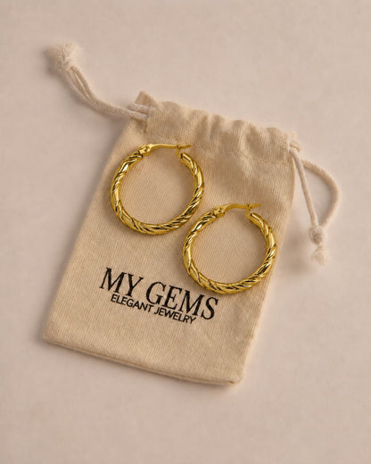 18k Gold plated Twist 'n Fold Hoops