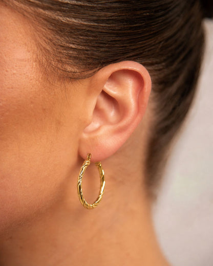 18k Gold plated Twist 'n Fold Hoops